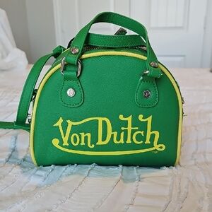 Von Dutch Flying Eyeball Green and Yellow Women's Bag